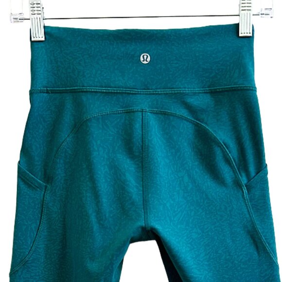 Lululemon Wunder Train High-Rise Tight 25" Everlux Crunch Teal Lagoon Size 4 - Picture 5 of 8